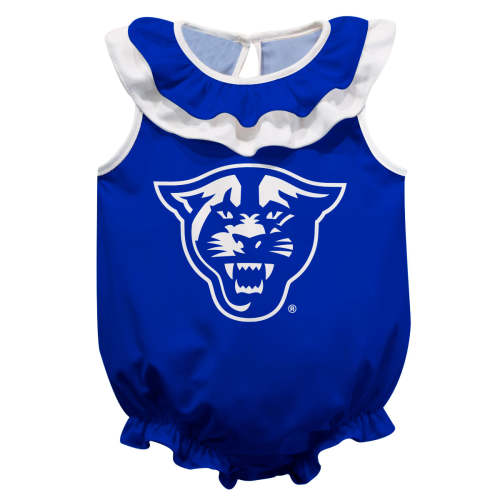 Georgia State Panthers Blue Sleeveless Ruffle One Piece Jumpsuit Logo