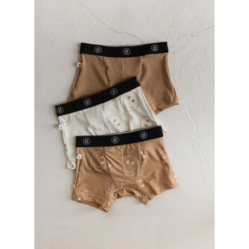 Tan & Ivory Smile | Bamboo Boxers (3 Pack)
