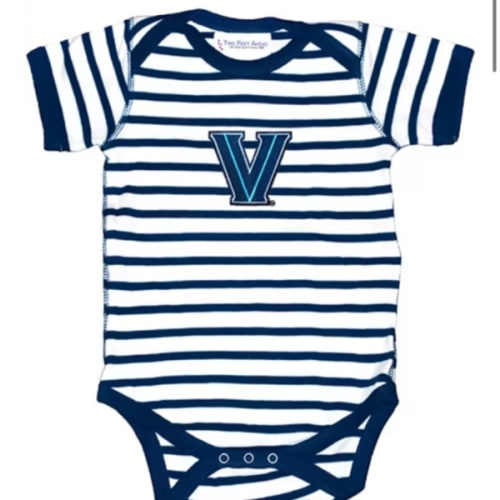 Villanova Villanova Wildcats NAVY Baby Stripe One Piece - 10190505