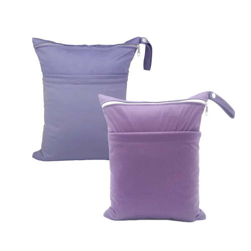 2 Cloth Diaper Wet Dry Bags Waterproof Reusable with Two Zippered Pockets Travel Beach Pool Daycare Soiled Baby Items Yoga Gym Bag for Swimsuits or Wet Clothes Large