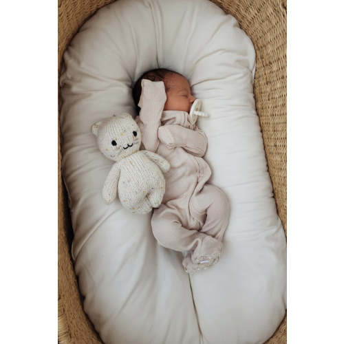 Oatmeal Bamboo Waffle Zipper Footie