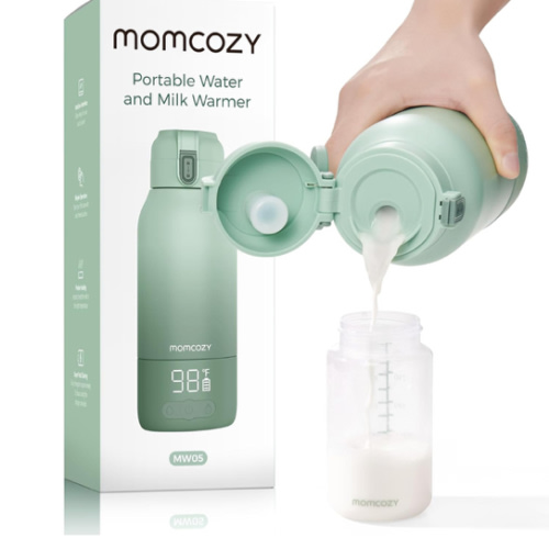 Momcozy Portable Milk Warmer for Travel – Dual Heating Modes for Breast Milk & Water, Portable Bottle Warmer with Fast Heating & Long Battery Life, 17 Ounces Large Capacity to Meet Your All-Day Needs