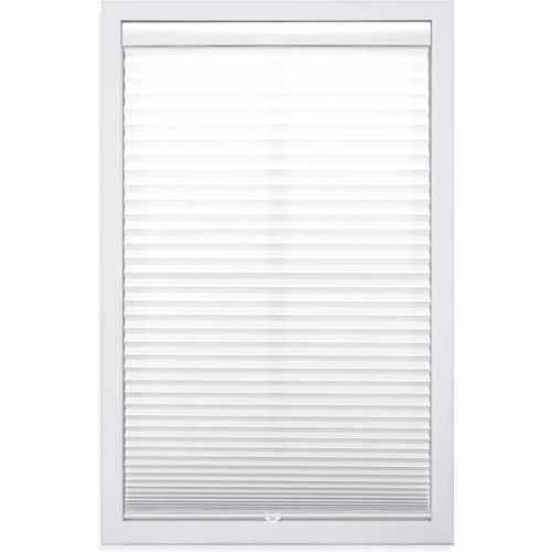 DEZ FURNISHINGS Cordless 1" Light Filtering Pleated Shade, Fabric, 34.5"W x 72"H, White