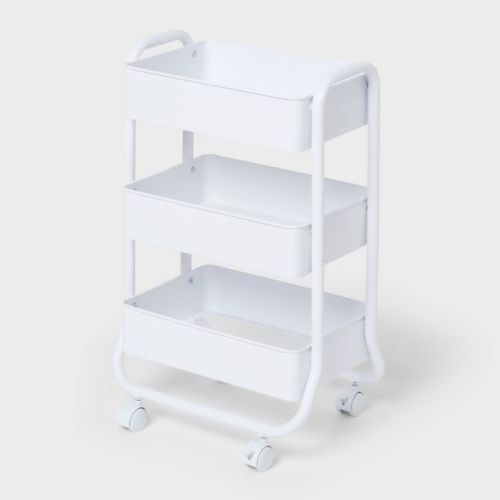 3 Tier Metal Utility Cart Small White - Brightroom™