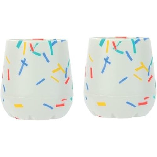 Nuby Silicone Confetti/Sprinkles First Open Training Cup for Baby - 2oz, 6+ Months - 2 Count