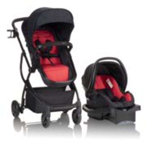 Evenflo Urbini Omni Plus Travel System with LiteMax Infant Car Seat, Classic Red