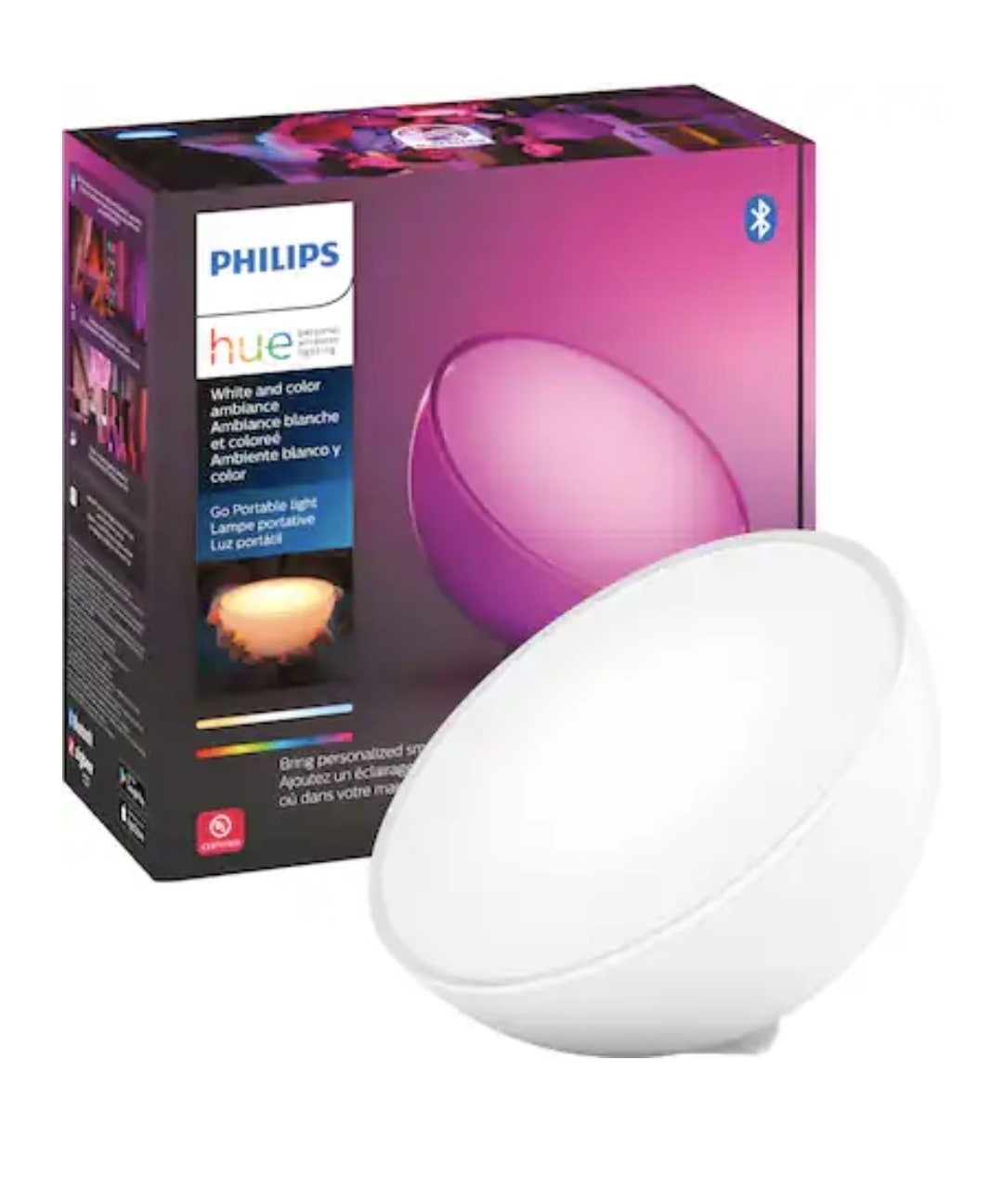 Philips - Hue Go Bluetooth Table Lamp - White and Color Ambiance