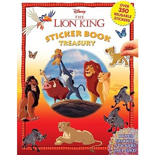 Disney Lion King Sticker Book Treasury - Activity Books for kids, 350 reusable stickers, 96 pages of fun