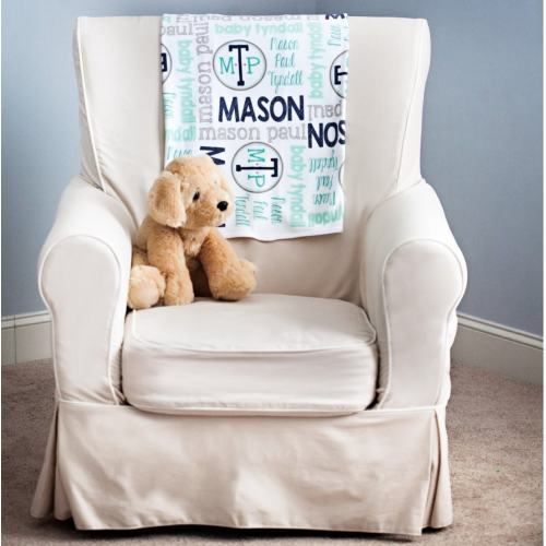 Personalized Baby Name Blanket 40” x 30" - Monthly Milestone Blanket - Custom Baby Blanket - Baby Shower Gift - Ready to Ship