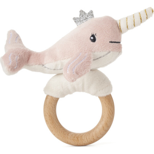 Sea Magic Narwhal Ring Rattle Plush, Multicolors - Elegant Baby Teethers & Rattles | Maisonette