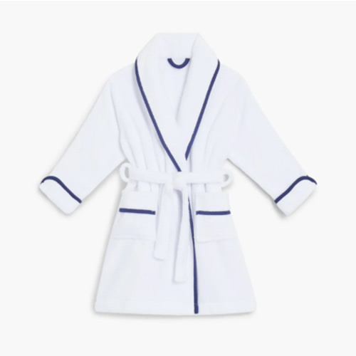 The Baby Hotel Robe - White/Navy