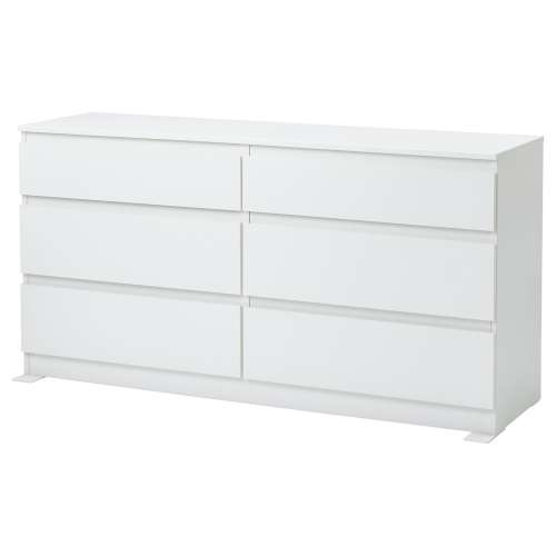 KULLEN 6-drawer dresser - white 55 1/8x28 3/8 "