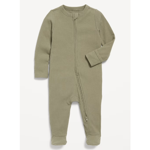 2-Way-Zip Sleep & Play Ribbed Footed One-Piece for Baby
