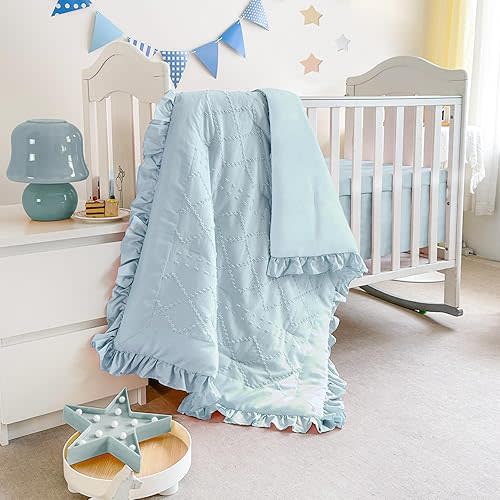 Wowelife Baby Crib Bedding Set Blue