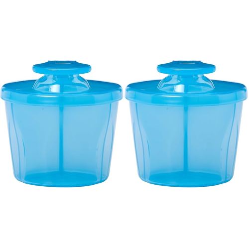 Dr. Brown's Baby Formula Dispenser with Snap-On Lid for On-the-Go Feedings,Milk Powder Dispenser for Traveling with Infant,Blue (Pack of 2)