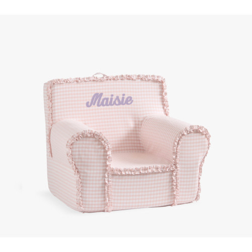 Kids Anywhere Chair, Sepia Rose Ruffle Gingham Slipcover Only