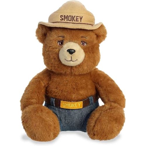 Aurora® Iconic Smokey Bear Smokey Bear Stuffed Animal - Inspiring Conservation - Nostalgic Companion - Brown 10 Inches