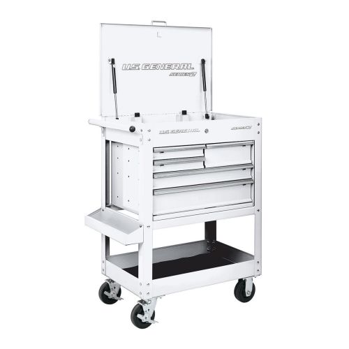30 in. 5 Drawer Mechanics Cart, White