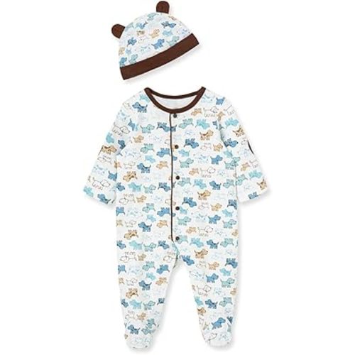 Little Me baby-boys Footie and Hat