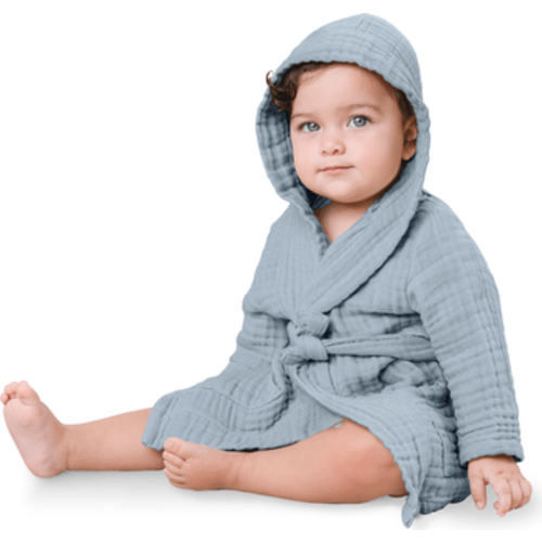 Muslin Bath Robe for Baby and Toddler, 6-12M