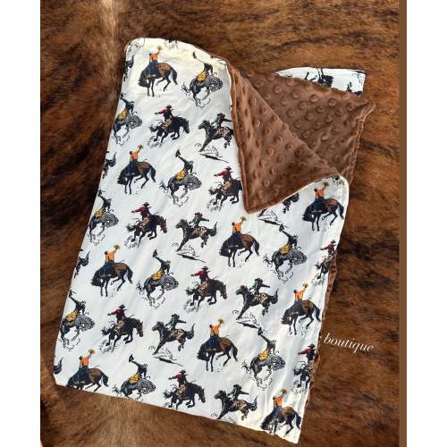 Bronc baby Minky blanket