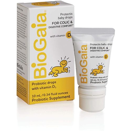 BioGaia Protectis Baby Probiotic Drops | Colic & Gas Relief + Vitamin D | Safe for Newborns | Ease Crying, Fussing, Colic, Gas, Spit-ups & Constipation | No Dairy, Soy & Gluten | 50 Day Supply | 10mL