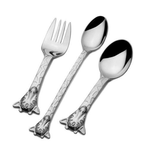 Sterling Collectables: Mikasa Giraffe 3 Piece Stainless Baby Feeding Set