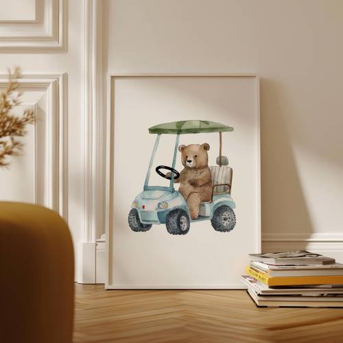 Golf Nursery Prints - Sports Nursery Prints, Bear Wall Decor, Vintage Boy Nursery Prints, Kids Playroom Printable, Boys Room Decor Sports