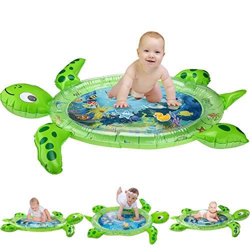 gebra Inflatable Tummy Time Water Mat Sea Turtle Shape Play Mat for Baby Boy Girl 3 6 9 12 Month