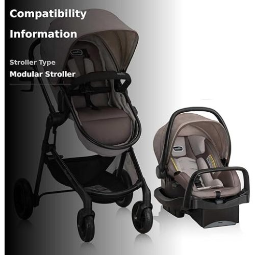 Evenflo Pivot Modular Travel System with LiteMax Infant Car Seat (Desert Tan)