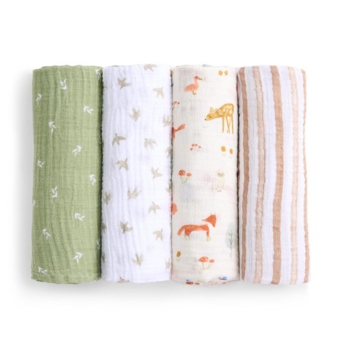 aden + anais Essentials Cotton Muslin Swaddle - Sage Woodland
