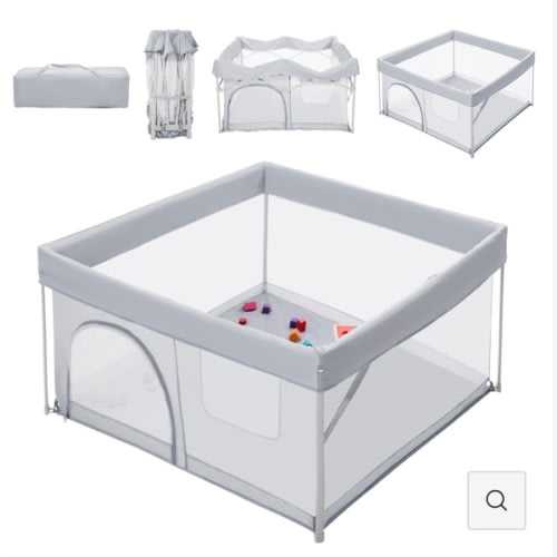 Babelio Baby Playpen | Hassle-Free 2-Step Folding, Safe and Sturdy for Indoor & Outdoor Use