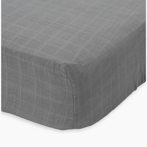 Little Unicorn Cotton Muslin Crib Sheet - Nickel
