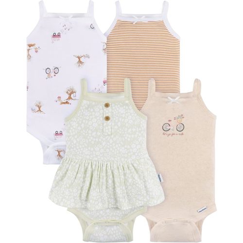 Gerber Baby Girls Multi-Pack Sleeveless Onesies Bodysuit