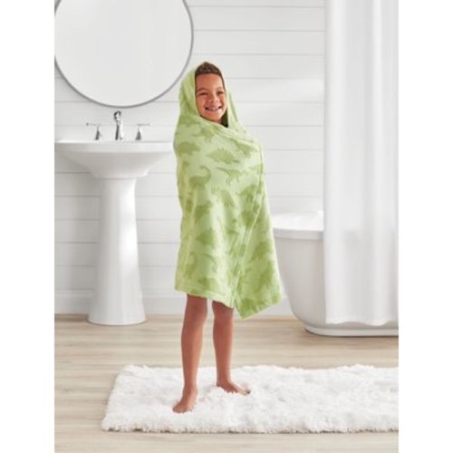 Your Zone Kids Green Dinosaur Cotton Hooded Towel, Age 4-6