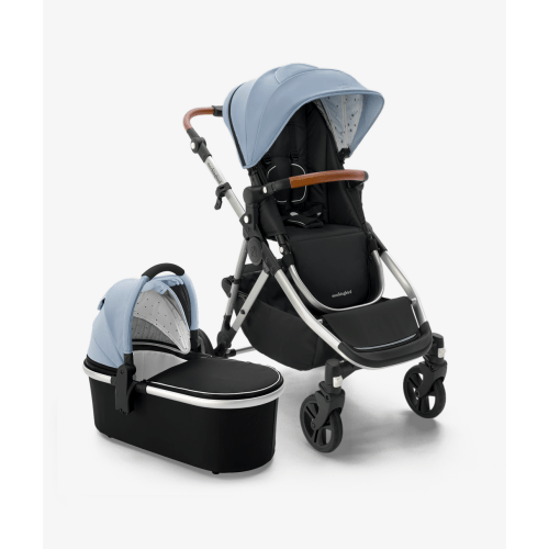 Single-to-Double Stroller 2.0 + Bassinet Bundle - Sky