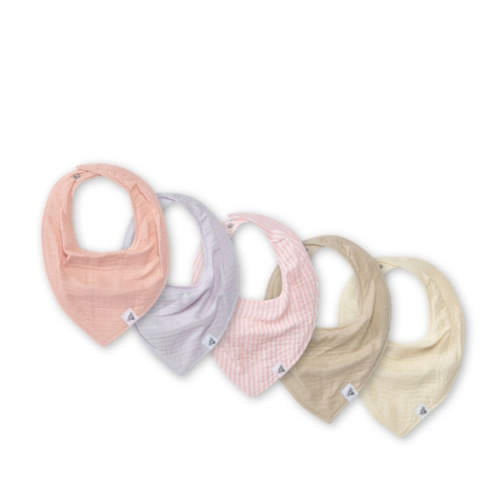 Organic Cotton Baby Bandana Bibs - Pink Sand