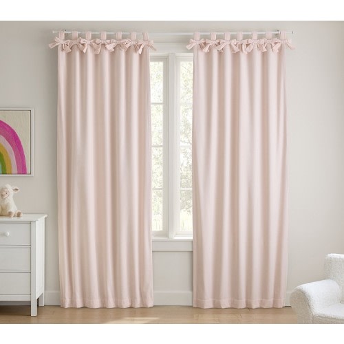 Plush Chenille Bows Blackout Curtain