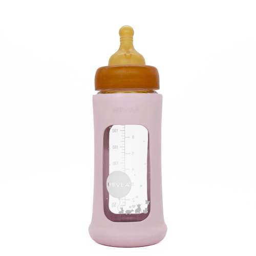 Wide Neck Baby Glass Bottle with Sleeve 250ml/8.5oz Single-Pack - 250ml/8.5oz