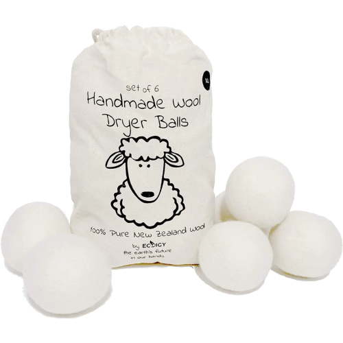 Ecoigy Wool Dryer Balls XL 6-Pack Reusable Fabric Softener