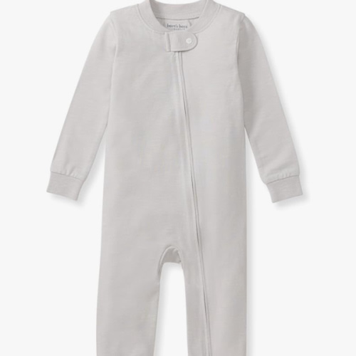 Burt's Bees Baby unisex-baby Honeysoft Pajamas, Footless One-piece Zip-up Pj, Soft Organic Cotton & Lyocell Blend