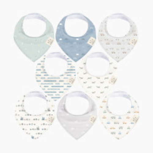 KeaBabies Organic Bandana Bibs (8 Pack) - Vessels, 8