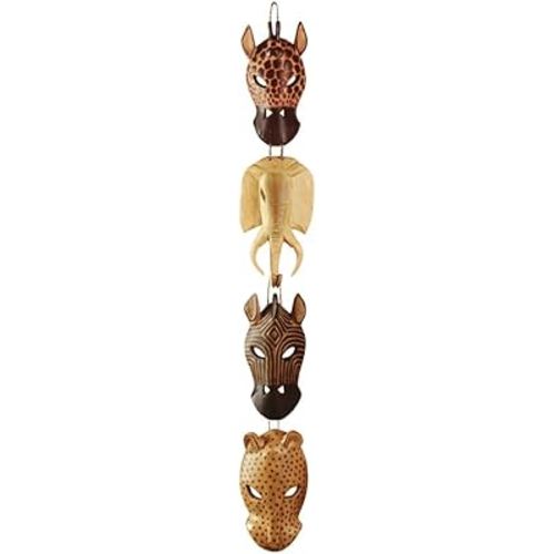 Gifts & Decor 34759 Animal Masks Wall Plaque, No Size, Multicolor