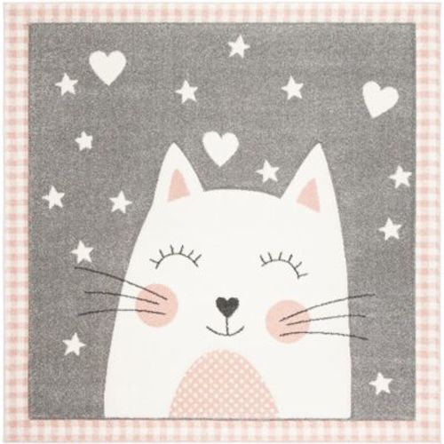 Carousel Kids Crk134 Power Loomed Area Rug - Pink/grey - 8'x8' - Safavieh.