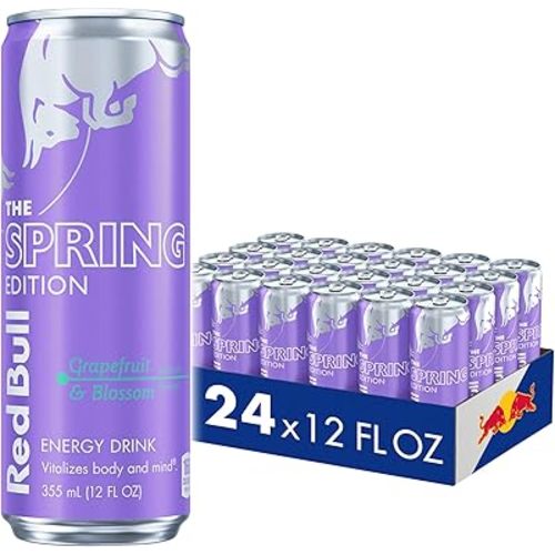 Red Bull Spring Edition Energy Drink, Grapefruit, 12 fl. oz., Case of 24 cans, with 114mg Caffeine, Taurine & B Vitamins