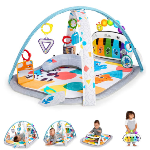 Baby Einstein 4-in-1 Kickin' Tunes Music and Language Play Gym and Piano Tummy Time Activity Mat