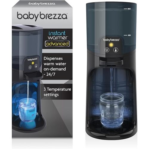 Baby Brezza Instant Baby Bottle Warmer Advanced - Fast Water Warmer Instantly Dispenses 24/7 in 3 Temperatures with Nightlight