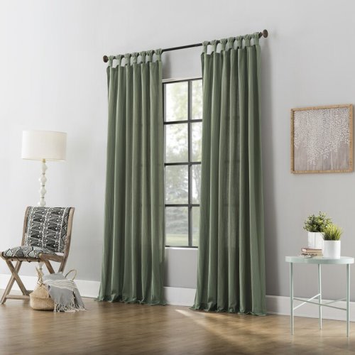 Archaeo Sarro Washed Cotton Semi-Sheer Tab Top Curtain Panel