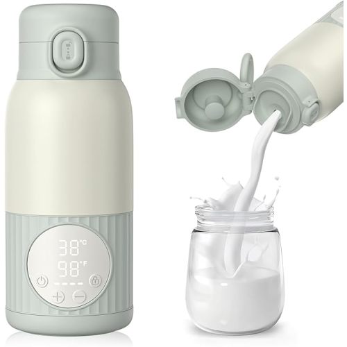 Chauffe-biberon portable pour lait maternel, lait maternisé ou eau, grande capacité de 13 oz, puissance de 100 W, réchauffement rapide et contrôle précis de la température, chauffe-lait pour bébé pour