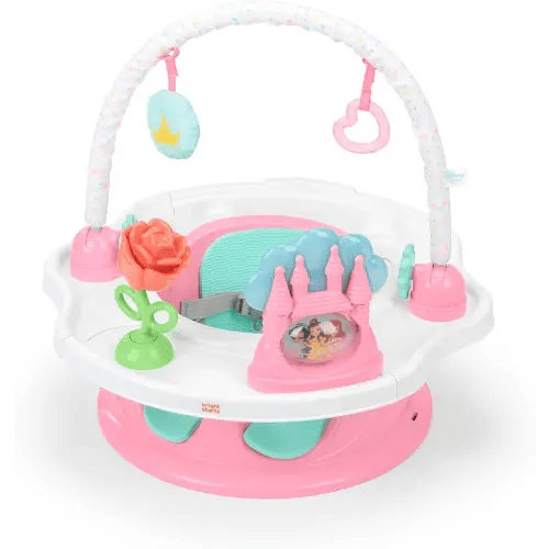 Bright Starts Disney Princess SuperSeat, Fun Baby Seat for Sitting Up, Playtime, and Meals, Ages 4 Months to 4 Years, Pink